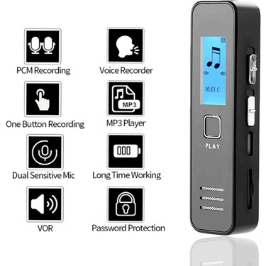 Beemen Beemen 32 GB Mini Dijital Ekranlı Ses Kayıt Cihazı Ve MP3 Çalar Yüksek Ses Kalitesi ve — 5. ürün görseli