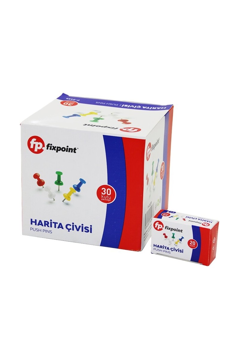 Belirtilmemiş 600 Adet Harita Çivisi Renkli = 20PCS x 30