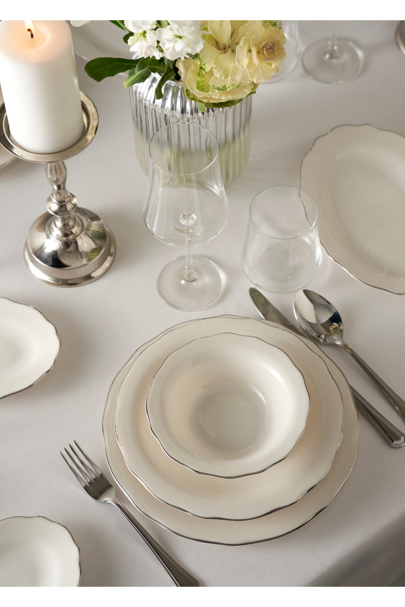 Bella Bella Maison Victoria Porselen 48 Parça 12 Kişilik Yemek Takımı Silver — 3. ürün görseli