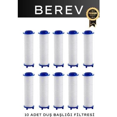 Berev 6 Fonksiyonlu Filtreli Duş Başlığı 10 Adet Yedek Filtre Su Tasarruflu Basınçlı Kireç Klor — 2. ürün görseli
