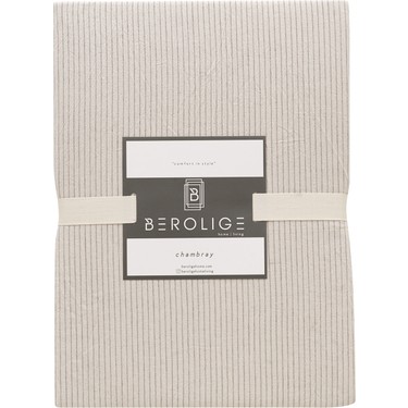 Berolige Berolige Cottage Çizgili Pamuklu Kahverengi Çift Kişilik Nevresim Takımı 200 x 220 cm Bej — 4. ürün görseli