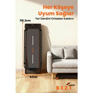 Bezt Bezt Run Smart 2 HP Motorlu Katlanabilir Koşu Bandı 12 km/s Hız ve Eğim — 2. ürün görseli