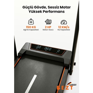 Bezt Bezt Run Smart 2 HP Motorlu Katlanabilir Koşu Bandı 12 km/s Hız ve Eğim — 3. ürün görseli