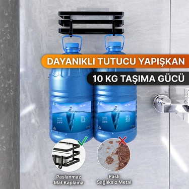 Bino Bino Banyo Düzenleyici Şampuanlık Sabunluk 2'li Set Lamalı Yapışkanlı 4 Askılı Duş Rafı — 3. ürün görseli