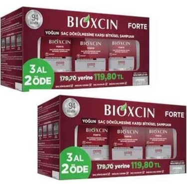Bioxcin Bioxcin Forte Şampuan - Yoğun Saç Dökülmesine Karşı Canlandırıcı Etki, 3'lü Set, Bitkisel Formül, fiyatı ve görseli