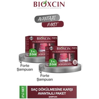 Bioxcin Bioxcin Forte Şampuan - Yoğun Saç Dökülmesine Karşı Canlandırıcı Etki, 3'lü Set, Bitkisel Formül, — 2. ürün görseli