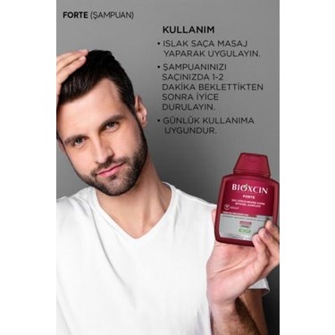 Bioxcin Bioxcin Forte Şampuan - Yoğun Saç Dökülmesine Karşı Canlandırıcı Etki, 3'lü Set, Bitkisel Formül, — 5. ürün görseli