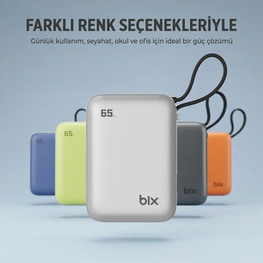 Bix Bix PB120 20000MAH Pd 65W Cep Boyu Kompakt Tasarımlı Dijital Göstergeli Powerbank Taşınabilir Süper — 3. ürün görseli