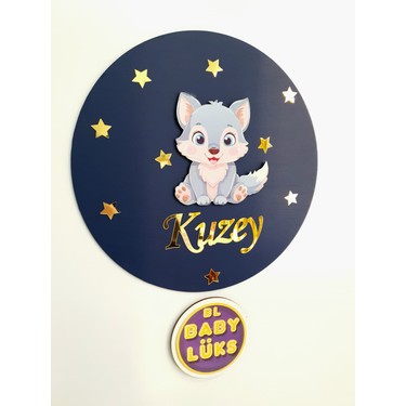 BL Baby Lüks BL Baby Lüks El Yapımı Isme Özel Yuvarlak Bebek Kapı Süsü, Hastane Süsü, Bebek — 3. ürün görseli
