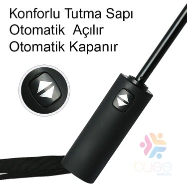 bliss umbrella bliss umbrella 12 Telli Otomatik Şemsiye Ekstra Güçlü Dayanıklı Kauçuk — 3. ürün görseli