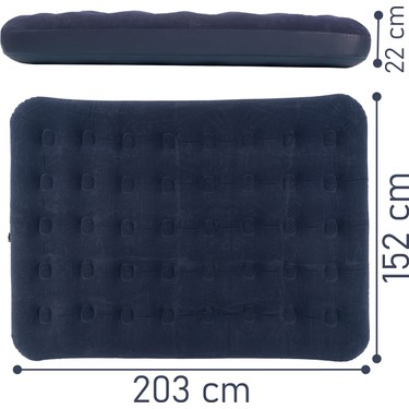 Blooma Blooma 64765 Çift Kişilik Şişme Yatak 152X203X25 cm Kadife Yüzeyli Manuel Pompa — 4. ürün görseli