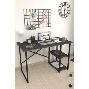 Bofigo Bofigo 60X120 cm 2 Raflı Çalışma Masası Bilgisayar Masası Ofis Ders Yemek Masası Kafka fiyatı ve görseli