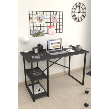 Bofigo Bofigo 60X120 cm 2 Raflı Çalışma Masası Bilgisayar Masası Ofis Ders Yemek Masası Kafka — 2. ürün görseli