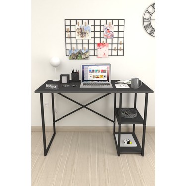 Bofigo Bofigo 60X120 cm 2 Raflı Çalışma Masası Bilgisayar Masası Ofis Ders Yemek Masası Kafka — 4. ürün görseli