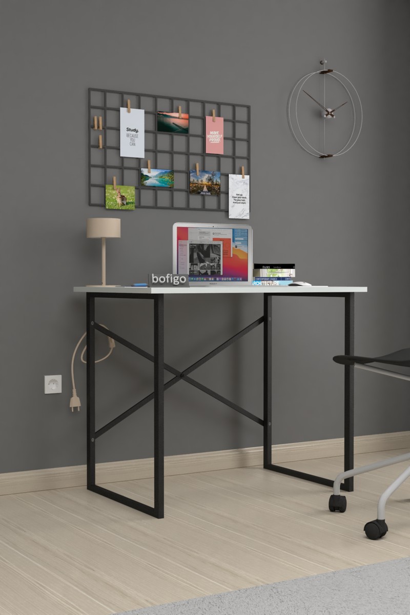 Bofigo Bofigo 60X90 cm Çalışma Masası Bilgisayar Masası Ofis Ders Yemek Masası Hugo Beyaz — 2. ürün görseli