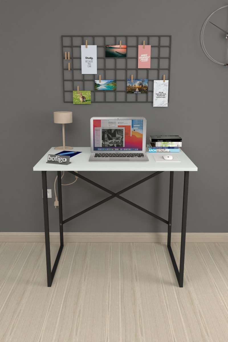 Bofigo Bofigo 60X90 cm Çalışma Masası Bilgisayar Masası Ofis Ders Yemek Masası Hugo Beyaz — 3. ürün görseli