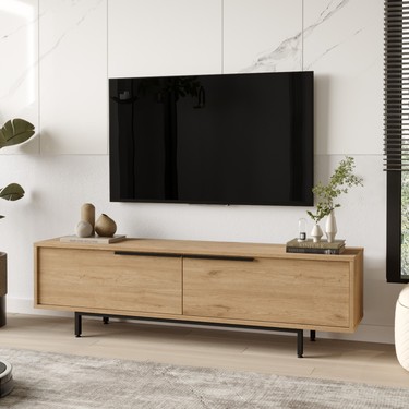 Yurupa Bohem Tv Ünitesi 160CM Tv Sehpası Metal Ayaklı Sepet — 2. ürün görseli