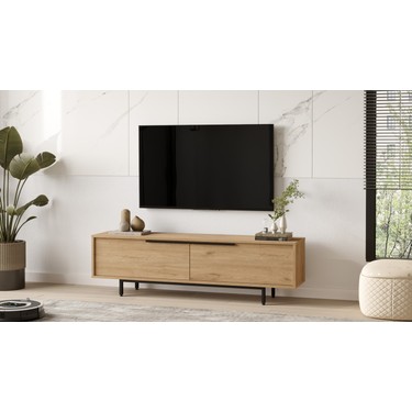 Yurupa Bohem Tv Ünitesi 160CM Tv Sehpası Metal Ayaklı Sepet — 3. ürün görseli