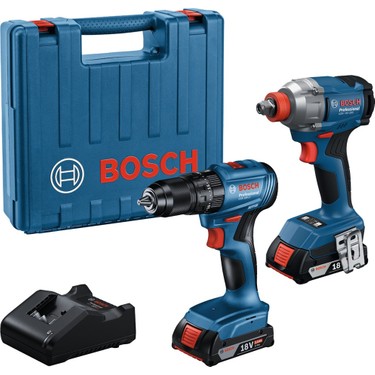 Bosch Bosch 2'li Darbeli Vidama ve Matkap Akülü Set 18V 2 Ah GDX 18V-285+GSB 185-LI Yüksek Tork fiyatı ve görseli