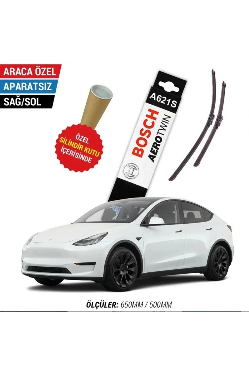 Bosch Aerotwin A621S Yüksek Performanslı Tesla Model Y Silecek 650mm/500mm Uyumlu