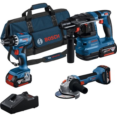 Bosch Bosch GSR+GWS+GBH Karma Set 18V-40 3x4.0Ah Li-on Akülü Vidalama Darbeli fiyatı ve görseli