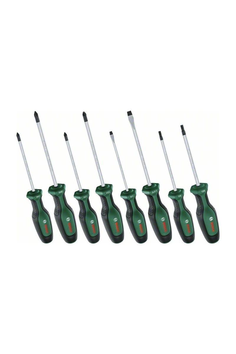 Bosch Home and Garden Tornavida Seti 8 Parça - 1600A02BX8 Yüksek Kaliteli Çelik Malzeme ile Dayanıklı Tasarım