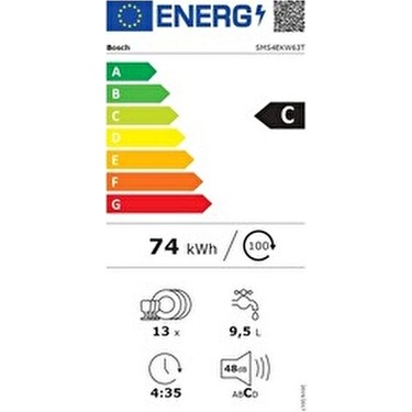 Bosch Bosch SMS4EKW63T 6 Programlı C Enerji Sınıfı Bulaşık — 6. ürün görseli