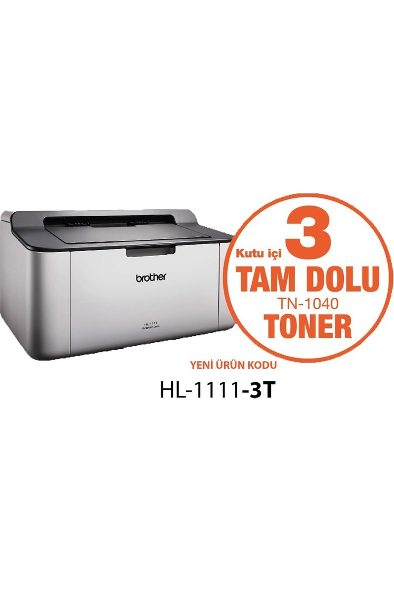 Brother Brother Lazerjet HL-1111-3T 3 Tam Dolu Orjinal Tonerli A4 Usb Grişli Mono Lazer Yazıcı — 2. ürün görseli