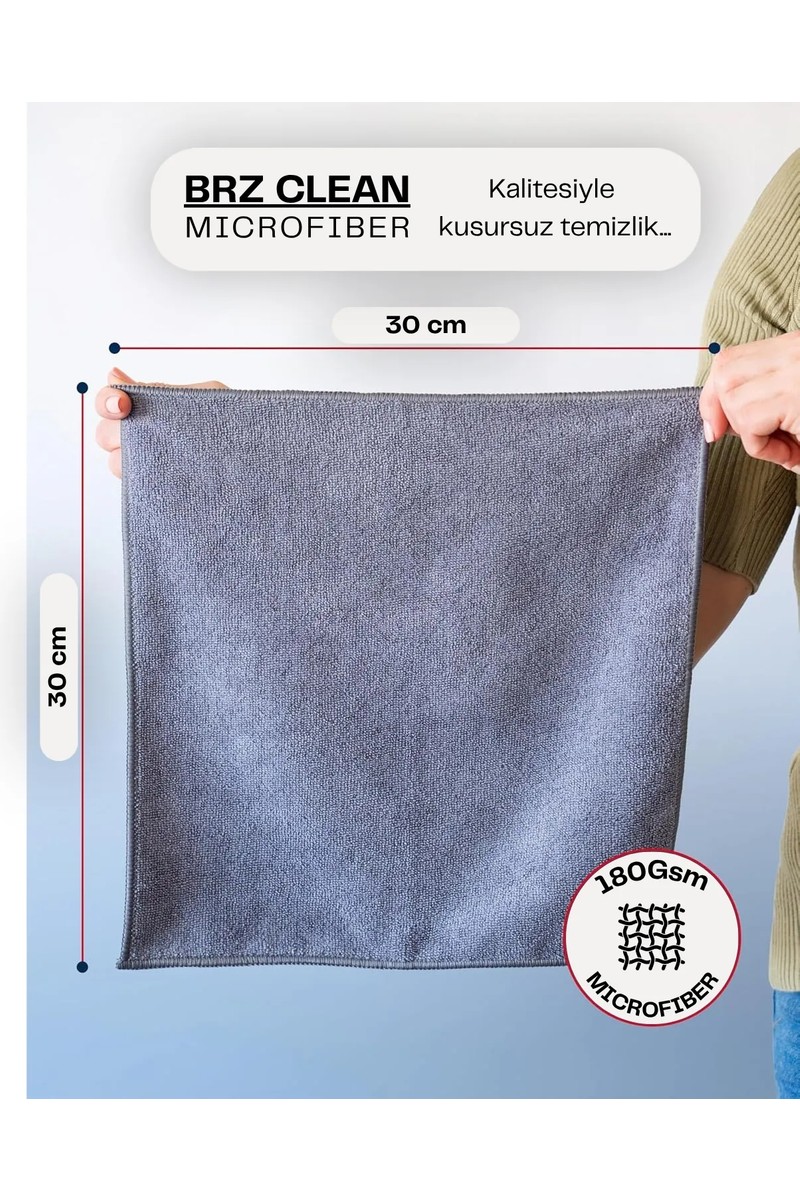 Brz Brz Clean 10 Adet 30x30 cm Mikrofiber Temizlik Bezi Süper Yumuşak Universal Araç Modeli — 2. ürün görseli