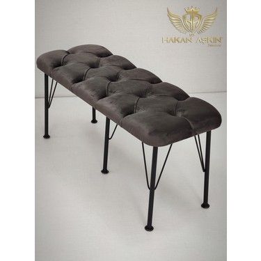 By Hakan Aşkın By Hakan Aşkın Metal Ayaklı Babyface Puf & Bench Koyu — 3. ürün görseli