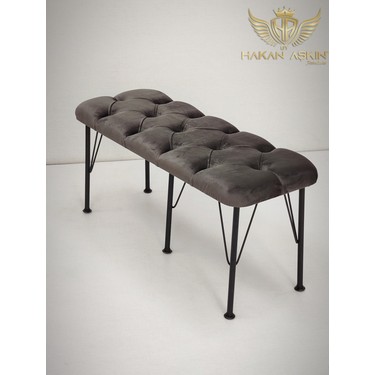 By Hakan Aşkın By Hakan Aşkın Metal Ayaklı Babyface Puf & Bench Koyu — 4. ürün görseli