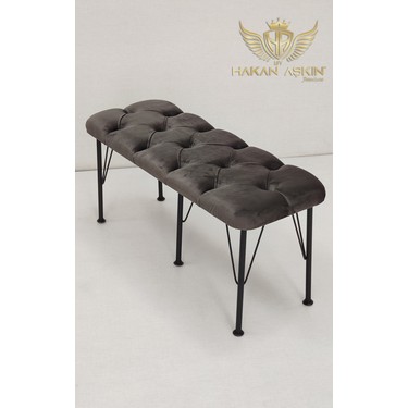 By Hakan Aşkın By Hakan Aşkın Metal Ayaklı Babyface Puf & Bench Koyu — 5. ürün görseli