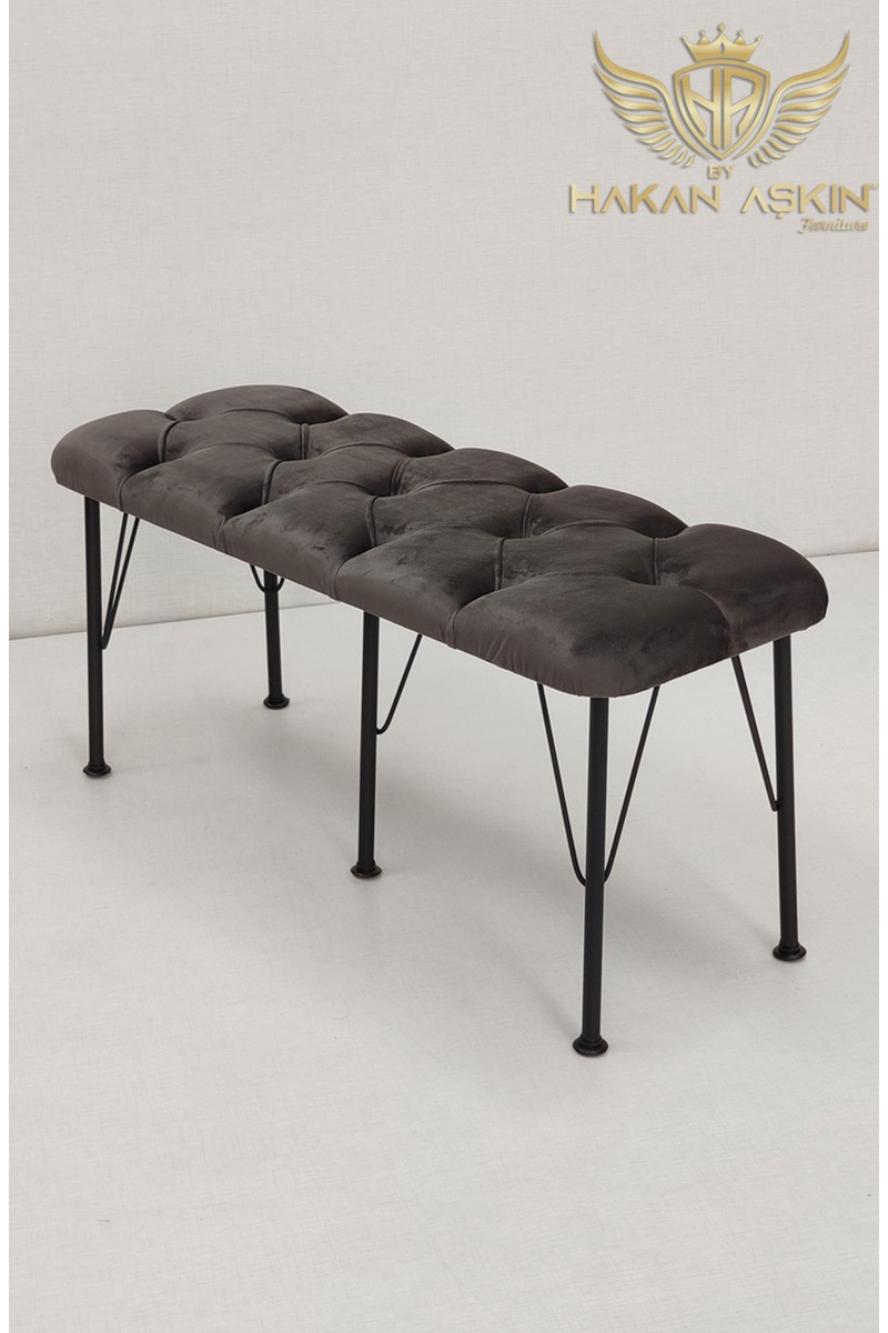 By Hakan Aşkın By Hakan Aşkın Metal Ayaklı Babyface Puf & Bench Koyu — 6. ürün görseli