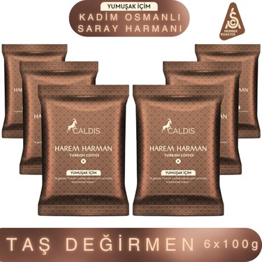 Caldis® Caldis® Harem Harman™ Hafif 6 x 100 gr Yumuşak Içimli Nitelikli Türk Kahvesi (Saray Harmanı & Taze fiyatı ve görseli
