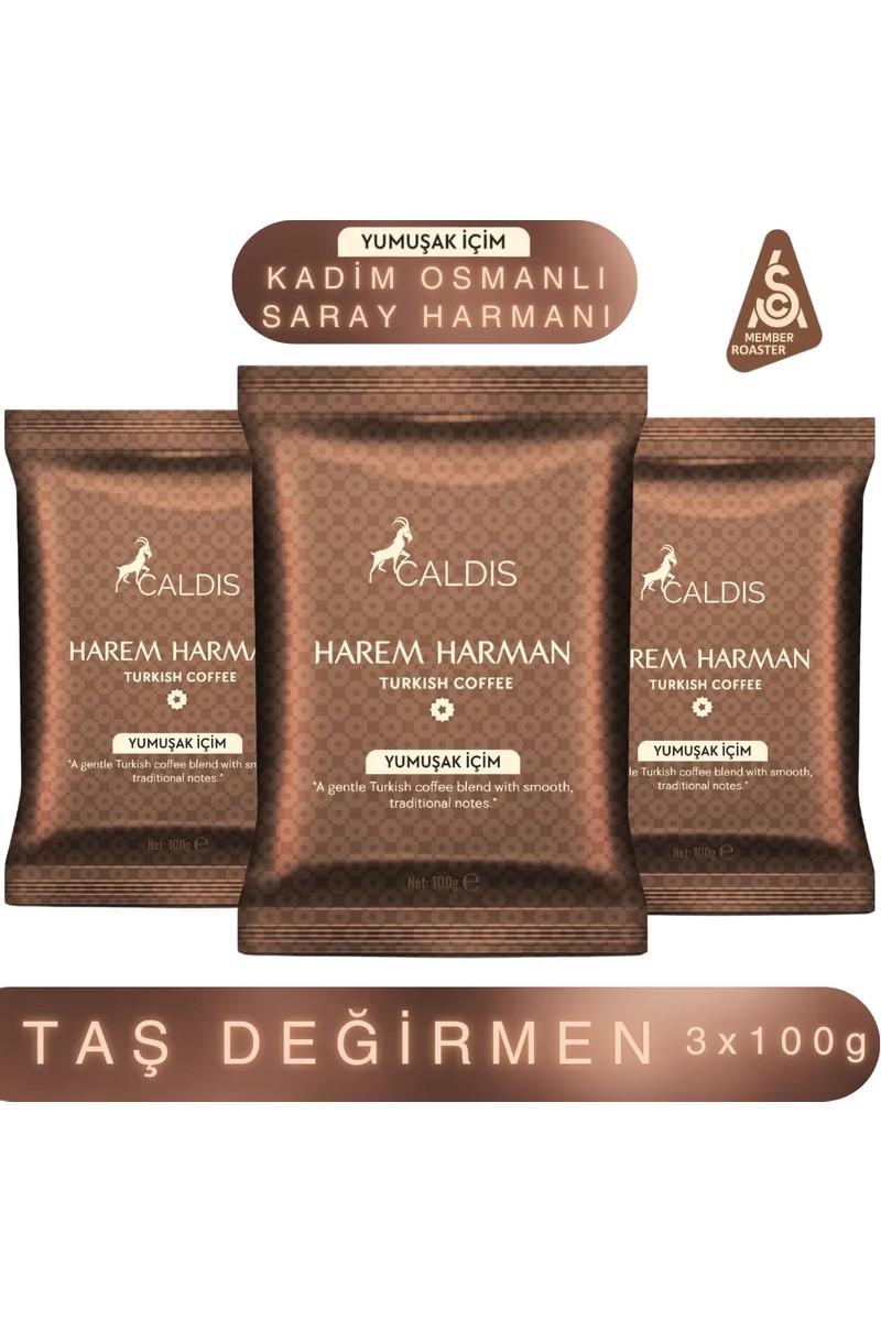 Caldis® Caldis® Harem Harman™ Hafif 6 x 100 gr Yumuşak Içimli Nitelikli Türk Kahvesi (Saray Harmanı & Taze — 4. ürün görseli