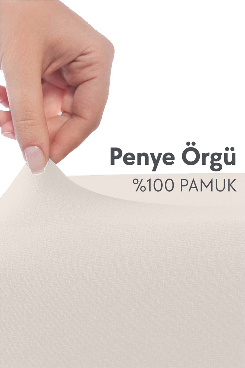Calmera Calmera %100 Pamuk Penye Lastikli Çarşaf | Tek Kişilik | Bej - 100 x 200 cm — 3. ürün görseli