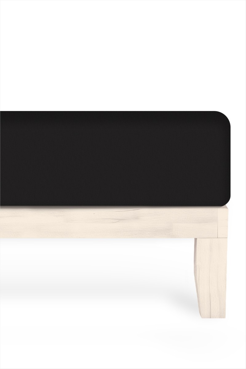 Calmera Calmera %100 Pamuk Penye Lastikli Çarşaf | Tek Kişilik | Siyah - 100 x 200 cm — 2. ürün görseli