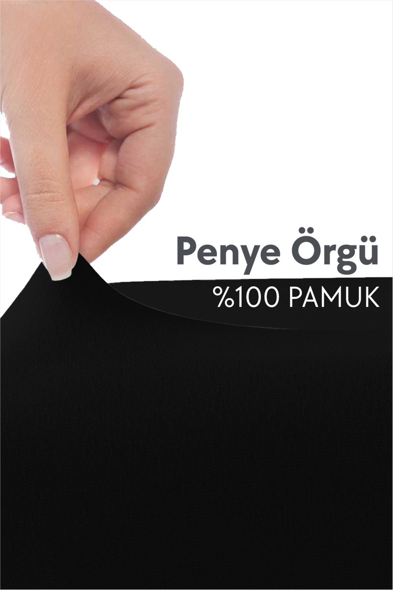 Calmera Calmera %100 Pamuk Penye Lastikli Çarşaf | Tek Kişilik | Siyah - 100 x 200 cm — 3. ürün görseli