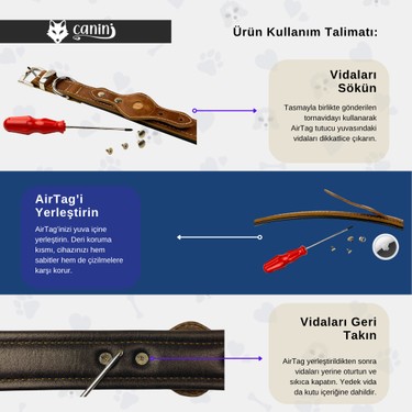 ‎Canini Collar ‎Canini Collar Canini Collar Hakiki Yağlı Deri Airtag Uyumlu Köpek Tasması – Dayanıklı, Konforlu ve — 3. ürün görseli