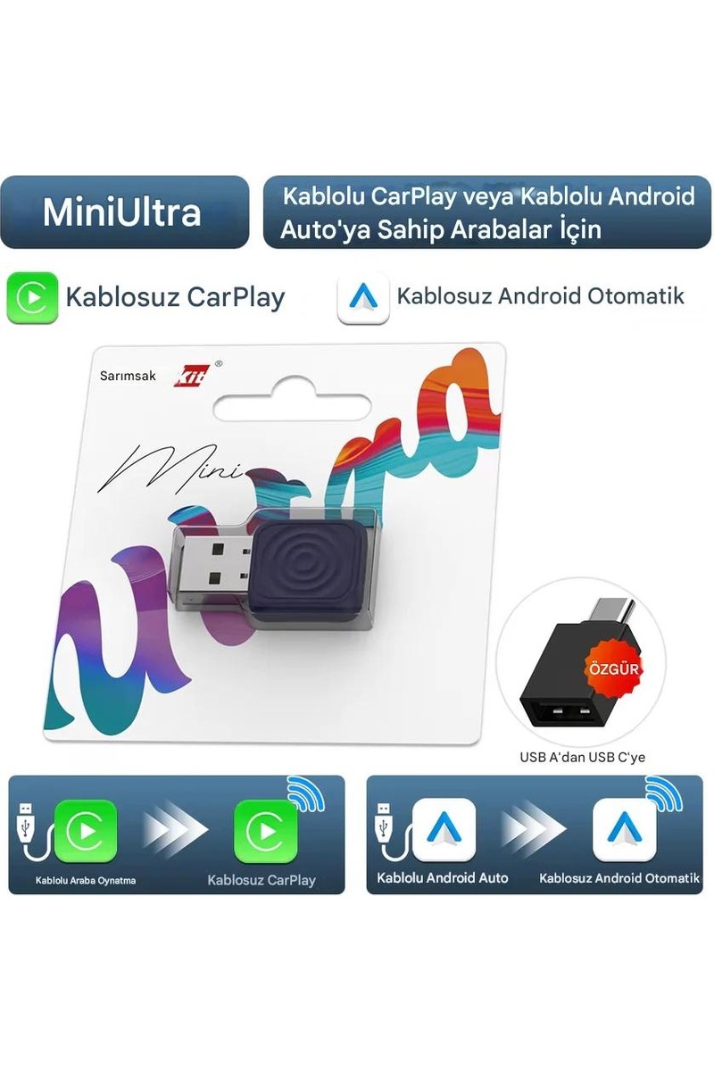 Carlinkit Carlinkit Mini 5.0 Ultra3 Kablosuz Carplay & Android Auto Adaptörü Dual Wifi Bt5.4 Otomatik Bağlantı Yeni Seri 2026 — 2. ürün görseli
