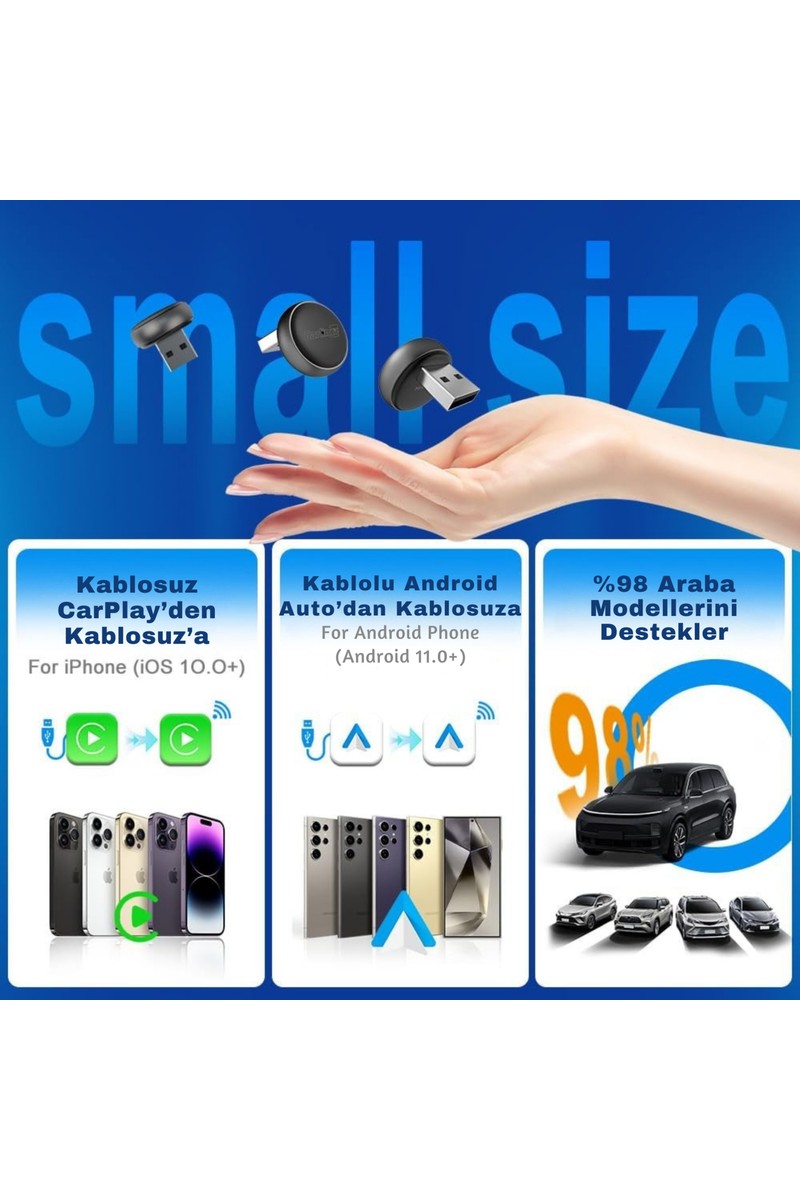 Carlinkit Carlinkit Mini Ultra 3 Kablosuz Carplay ve Android Auto Adaptörü – iPhone ve Android 11+ Destekli, Usb-A / Type-C Tak Çalıştır, Hızlı ve Stabil Bağlantı — 3. ürün görseli