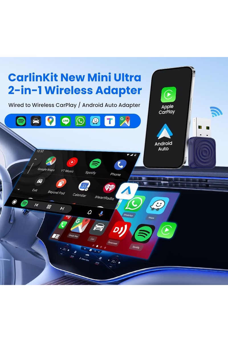 Carlinkit Carlinkit Mini Ultra Kablosuz Caplay & Android Auto Dönüştürücü Tak Çalıştır — 2. ürün görseli