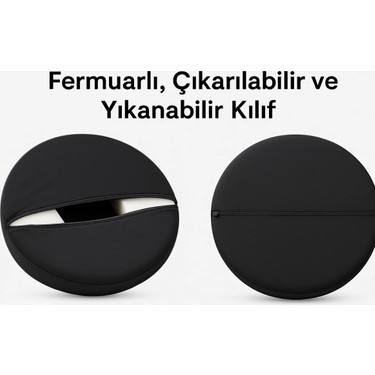 Carman Carman Orınor Visco Oturma Simidi Ortopedik Minder Visko Sünger Yuvarlak Oturma Yastığı Fermuarlı — 3. ürün görseli