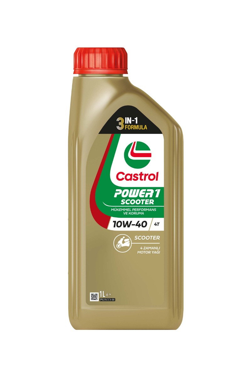 Castrol Power 1 Scooter 4T 10W-40 1 Litre Motor Yağı 4 Zamanlı Motorlar için Üstün Koruma