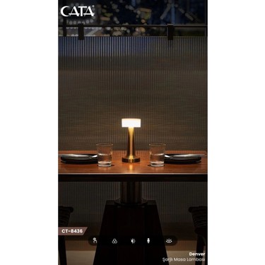 Cata Cata Hubstein Şarjlı Dim Edilebilir Dekoratif Masa Lambası — 5. ürün görseli