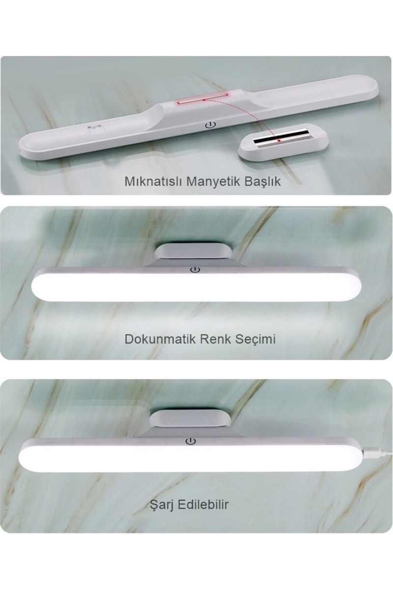 Cata Mıknatıslı Şarjlı LED Işık Micro USB Şarjlı Kablosuz LED Lamba 3 Farklı Işık Cata Martı LED Aplik