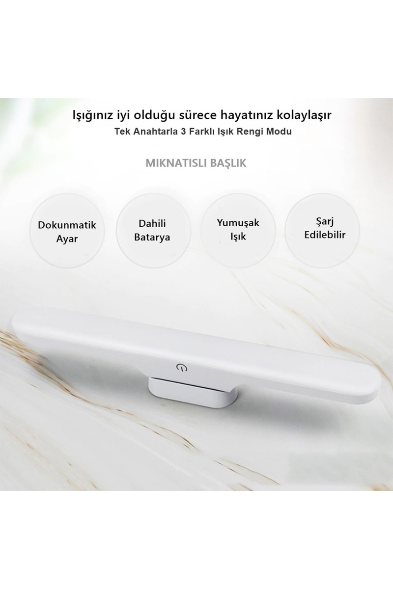 Cata Cata Mıknatıslı Şarjlı LED Işık Micro USB Şarjlı Kablosuz LED Lamba 3 Farklı Işık Cata Martı LED Aplik — 2. ürün görseli