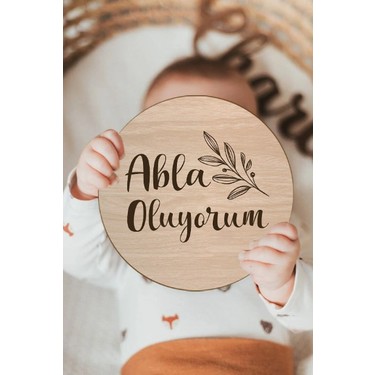 Ceo Design Ceo Design Abla Oluyorum Ahşap Anı Diski Bebek Fotoğraf fiyatı ve görseli