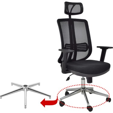 Chairlife Chairlife Krom Kaplamalı Metal Ofis Koltuğu Ayak Yıldız Tasarım Dayanıklı Kullanım İçin — 3. ürün görseli