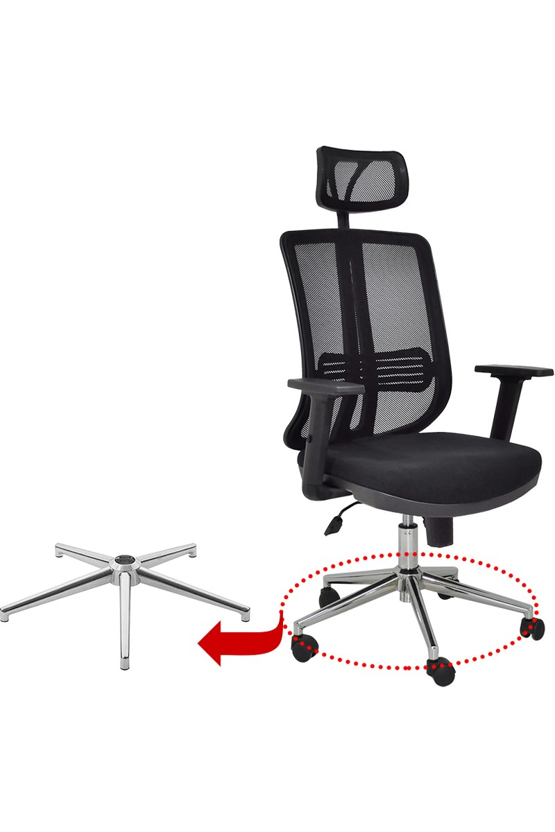 Chairlife Chairlife Krom Kaplamalı Metal Ofis Koltuğu Ayak Yıldız Tasarım Dayanıklı Kullanım İçin — 6. ürün görseli